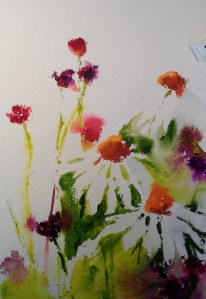 gouache and watercolour